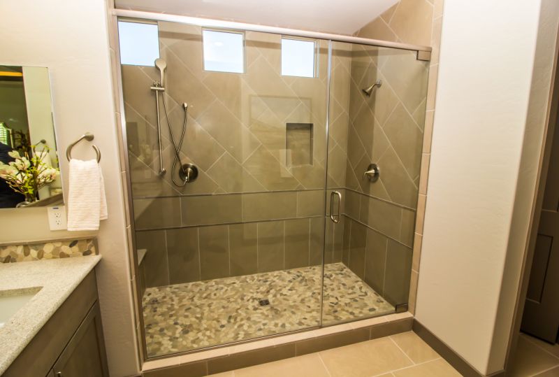 Open Shower Space with Frameless Glass