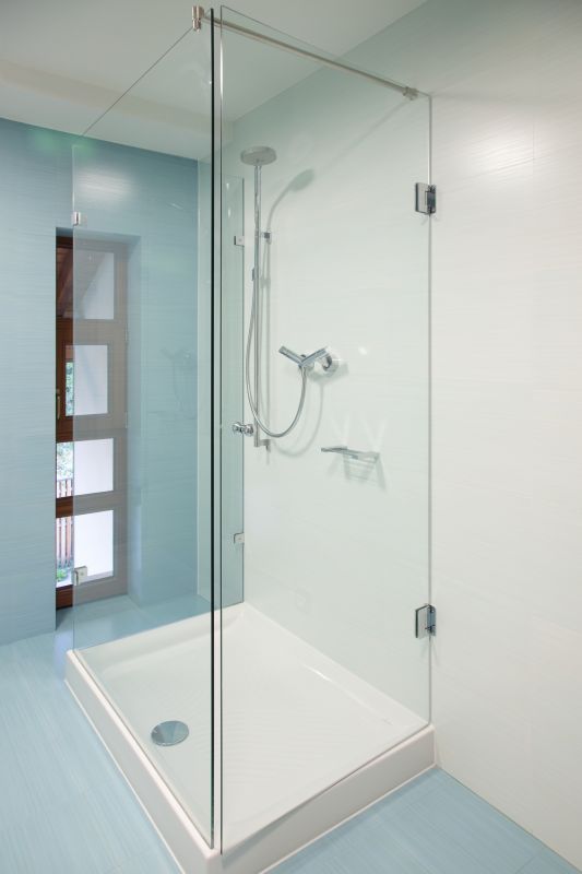 Corner Shower with Modern Fixtures